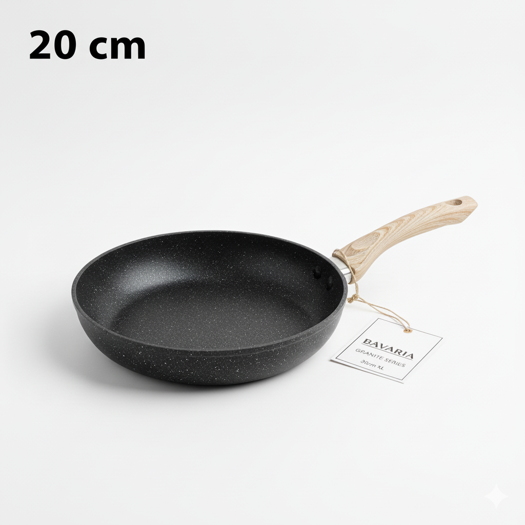 Bavaria Set 5 Padelle Antiaderenti Cuore di Pietra 18 cm 20 cm 24 cm 28 cm 30 cm vanno bene su tutti i piani di cottura anche ad induzione