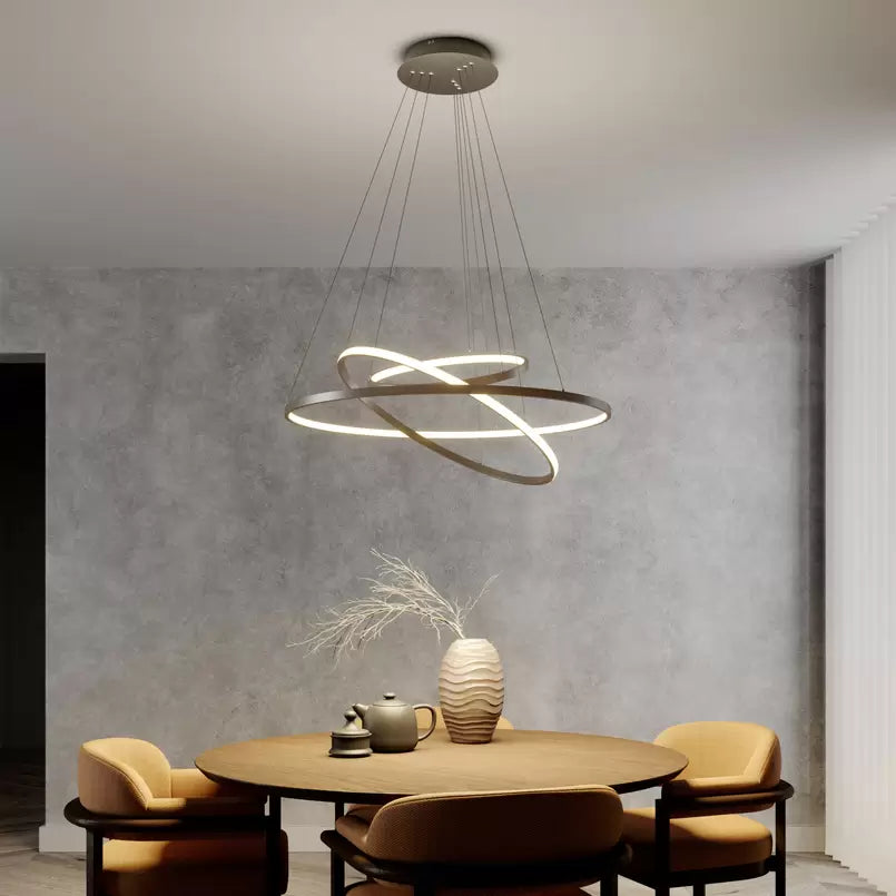 Lampada LED a sospensione Lucande Ezan, nichel, metallo, Ø 80 cm 60W