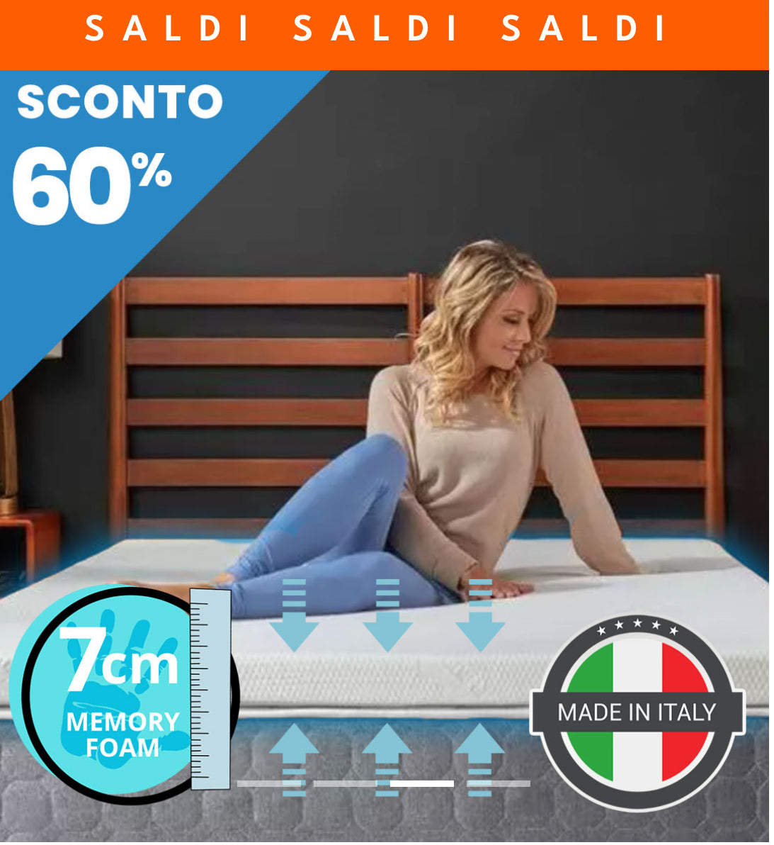 Topper singolo,Piazza e Mezza, Matrimoniale hi-tech memory foam