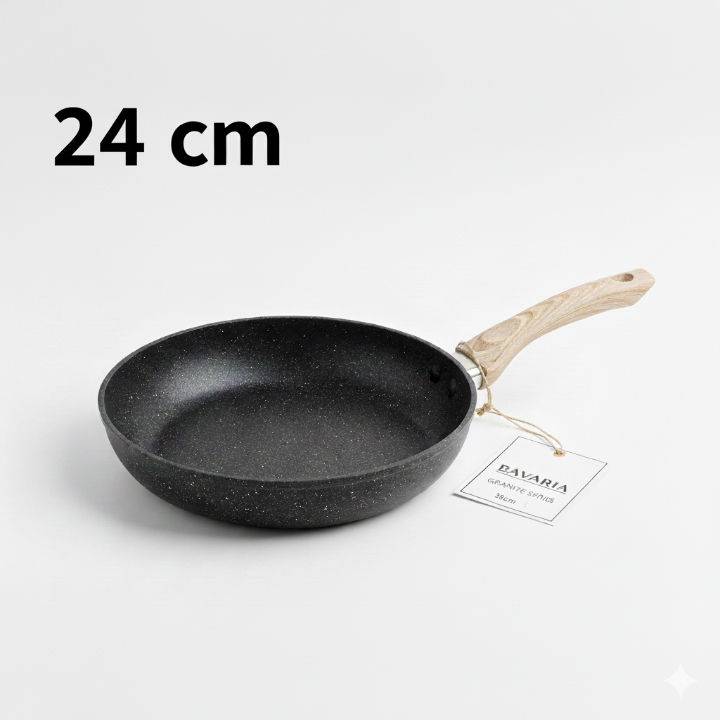 Bavaria Set 5 Padelle Antiaderenti Cuore di Pietra 18 cm 20 cm 24 cm 28 cm 30 cm vanno bene su tutti i piani di cottura anche ad induzione