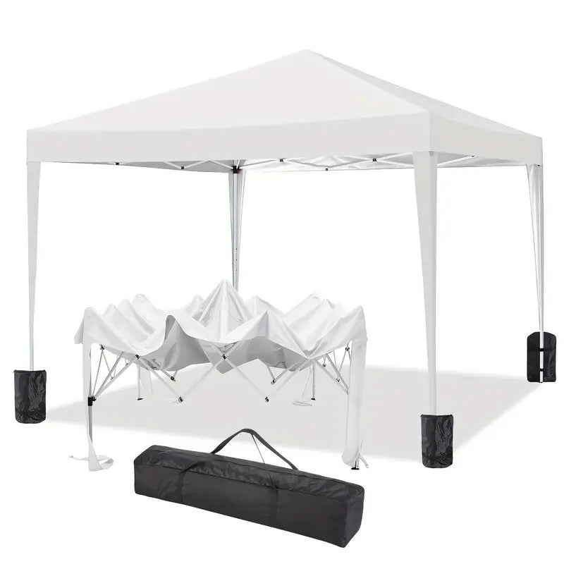 Gazebo 3 x 3 Metri Struttura in Acciaio Copertura In PE 110 gr/m² Impermeabile Idrorepellente Resistente Raggi Solari UV Tenda Ombrellone Per Fiere Pic Nic Campeggio Esterno Giardino Piscina Grigio