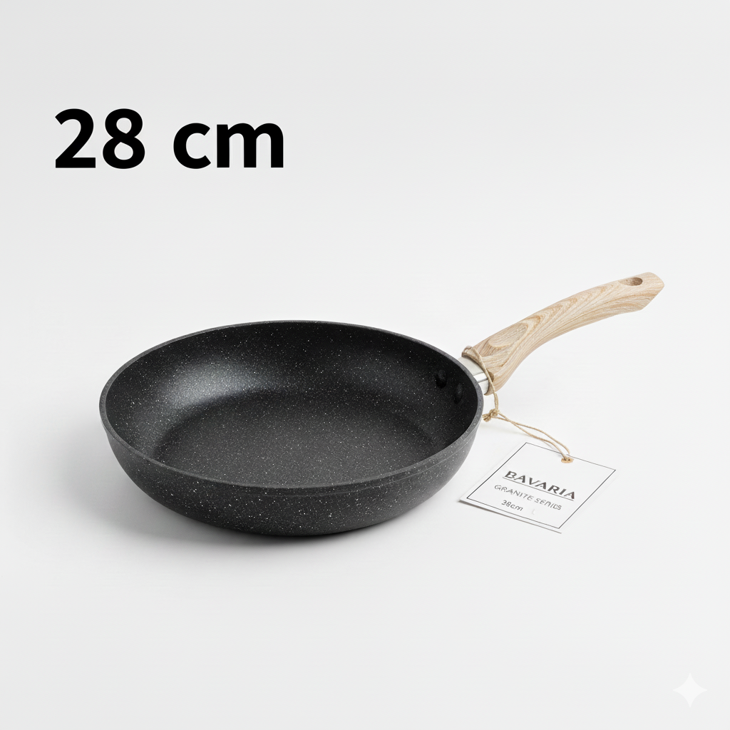 Bavaria Set 5 Padelle Antiaderenti Cuore di Pietra 18 cm 20 cm 24 cm 28 cm 30 cm vanno bene su tutti i piani di cottura anche ad induzione