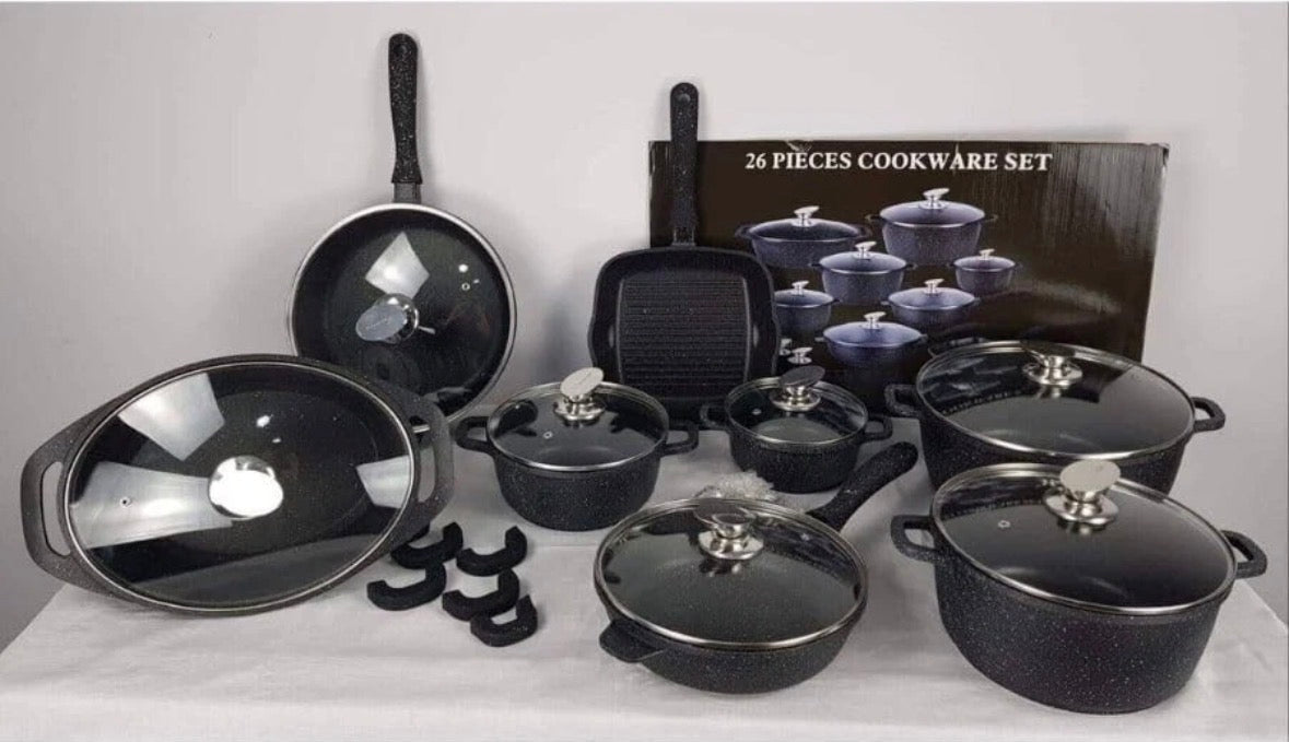 Batteria di pentole Bavaria 26 pezzi in pietra lavica biologica