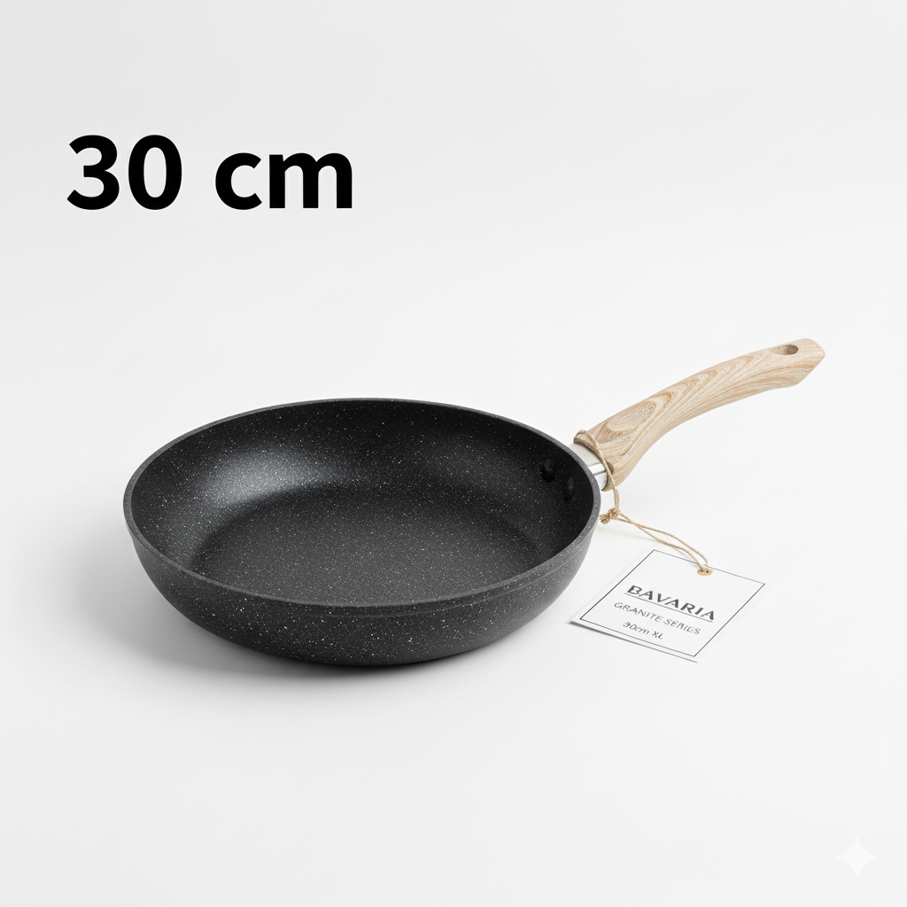 Bavaria Set 5 Padelle Antiaderenti Cuore di Pietra 18 cm 20 cm 24 cm 28 cm 30 cm vanno bene su tutti i piani di cottura anche ad induzione