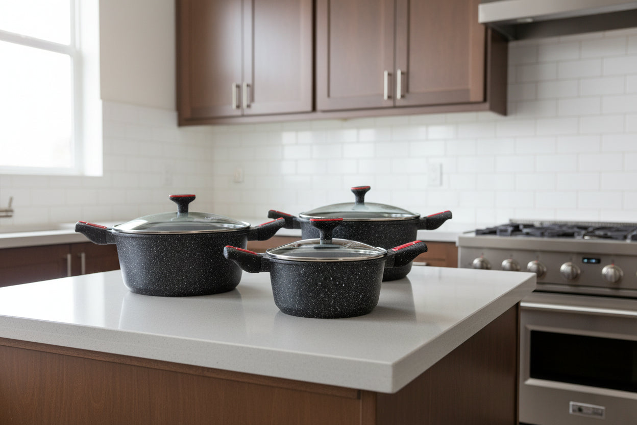 Casseruole In Pietra Lavica manici estraibili 20 CM 24CM 28CM ottime per tutti i piani di cottura anche ad induzione vanno anche al forno