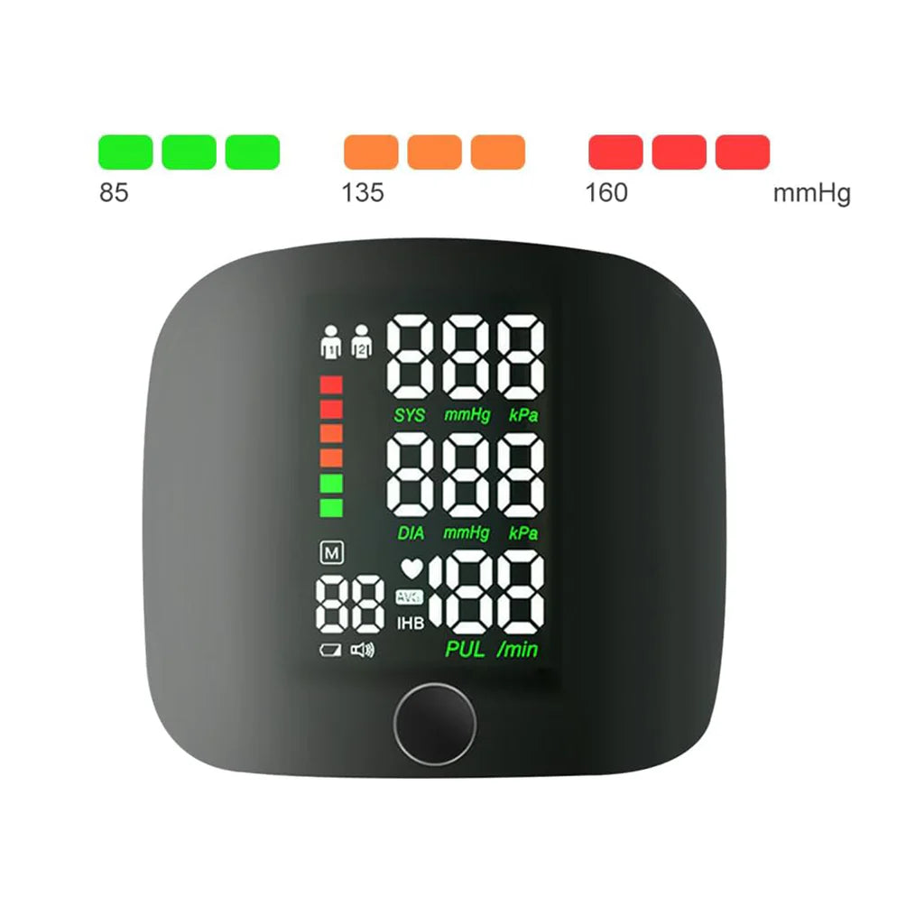 Misuratore di Pressione da Polso con Schermo LED e Voce in Italiano