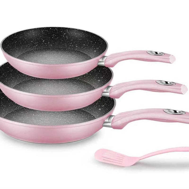 Tris Padelle 20 24 28 cm Adatte a Tutti i Tipi di Fornelli Inclusi Induzione Ideali per Cottura di Diversi Piatti Compatibili con Fornelli a Gas Elettrici e Induzione