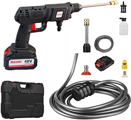 Idropulitrice ad Alta Pressione Spruzzatore a Batteria 5600mA 2 Batterie al litio da 48V Kit completo con tubo flessibile da 5 m