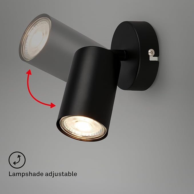 Lampada da parete orientabile per interni, attacco GU10, max. 9 W,