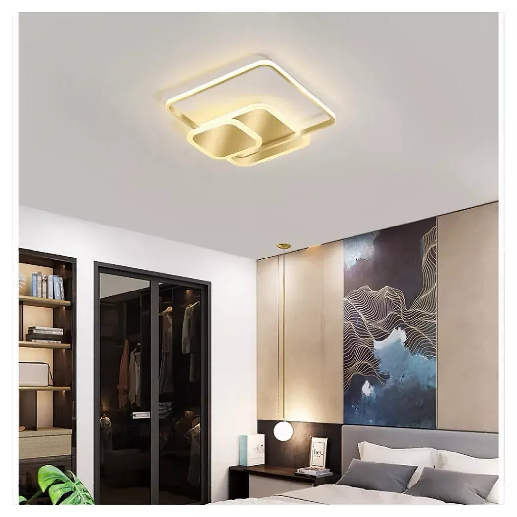 Lampada da Soffitto Quadrata Moderna Bianco, Plafoniera in Acrilico per Camera da Letto Soggiorno Cucina Studio Ufficio, 6500K Luce Bianca Fredda, 64CM