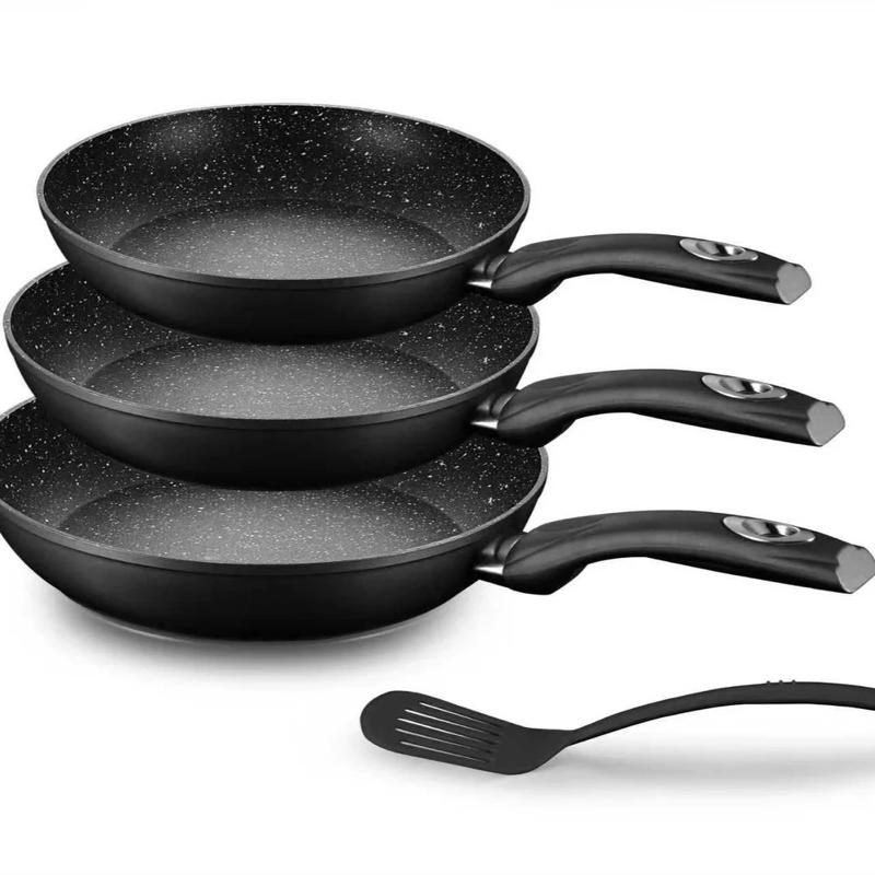 Tris Padelle 20 24 28 cm Adatte a Tutti i Tipi di Fornelli Inclusi Induzione Ideali per Cottura di Diversi Piatti Compatibili con Fornelli a Gas Elettrici e Induzione