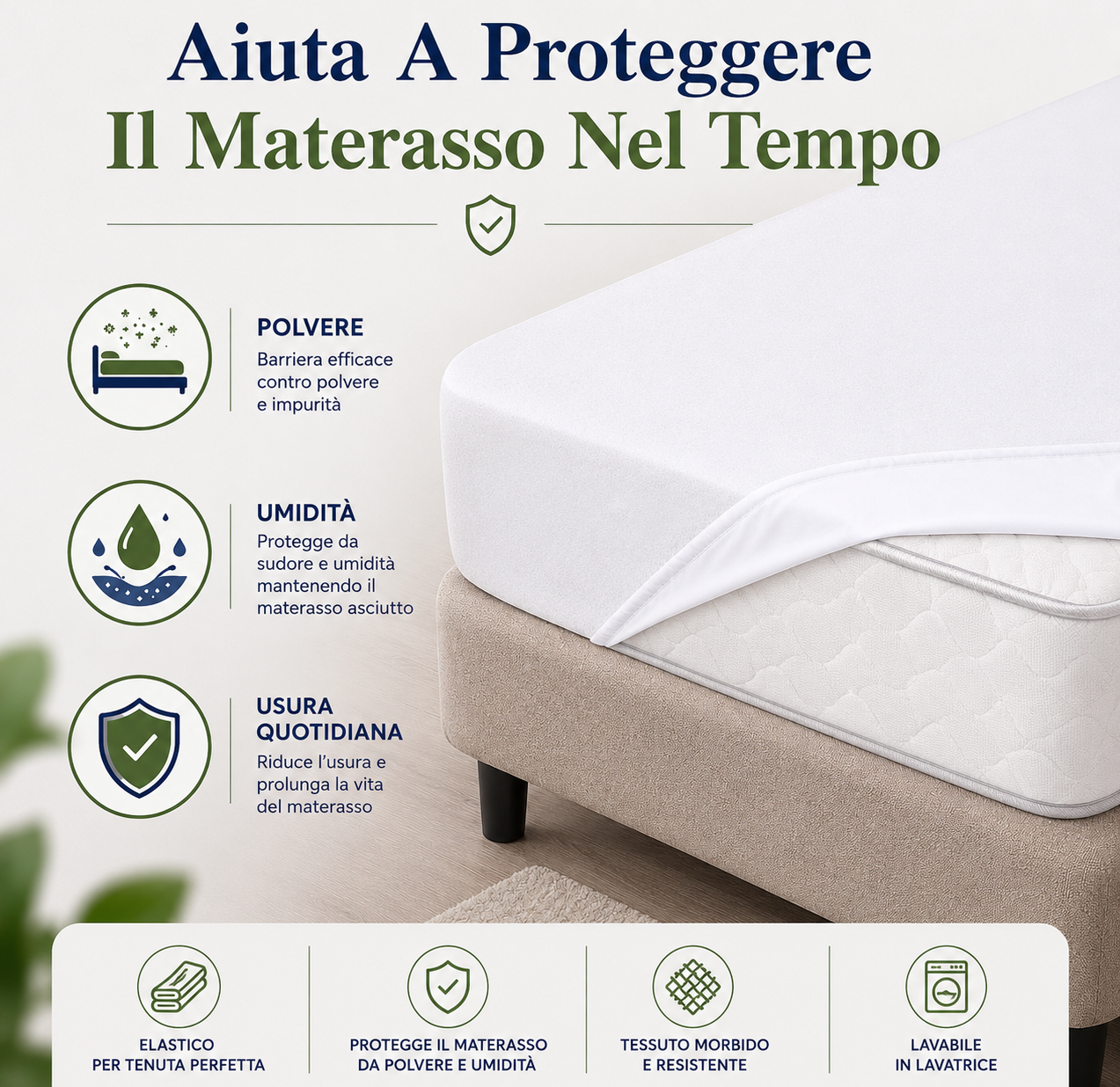 Coprimaterasso Trapuntato Anallergico con Elastico