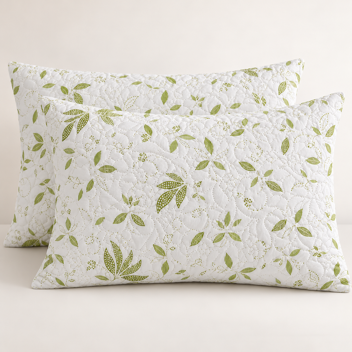 Coppia Federe Aloe Vera Trapuntate con Zip 50 × 80 cm – Set 2 Copriguanciali