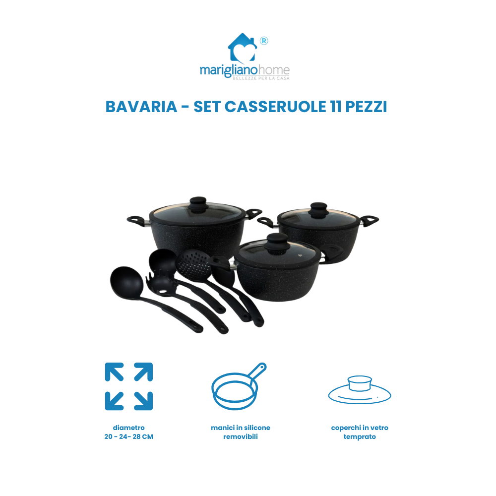 Set casseruole 11 Pezzi bavaria 20 24 28 cm