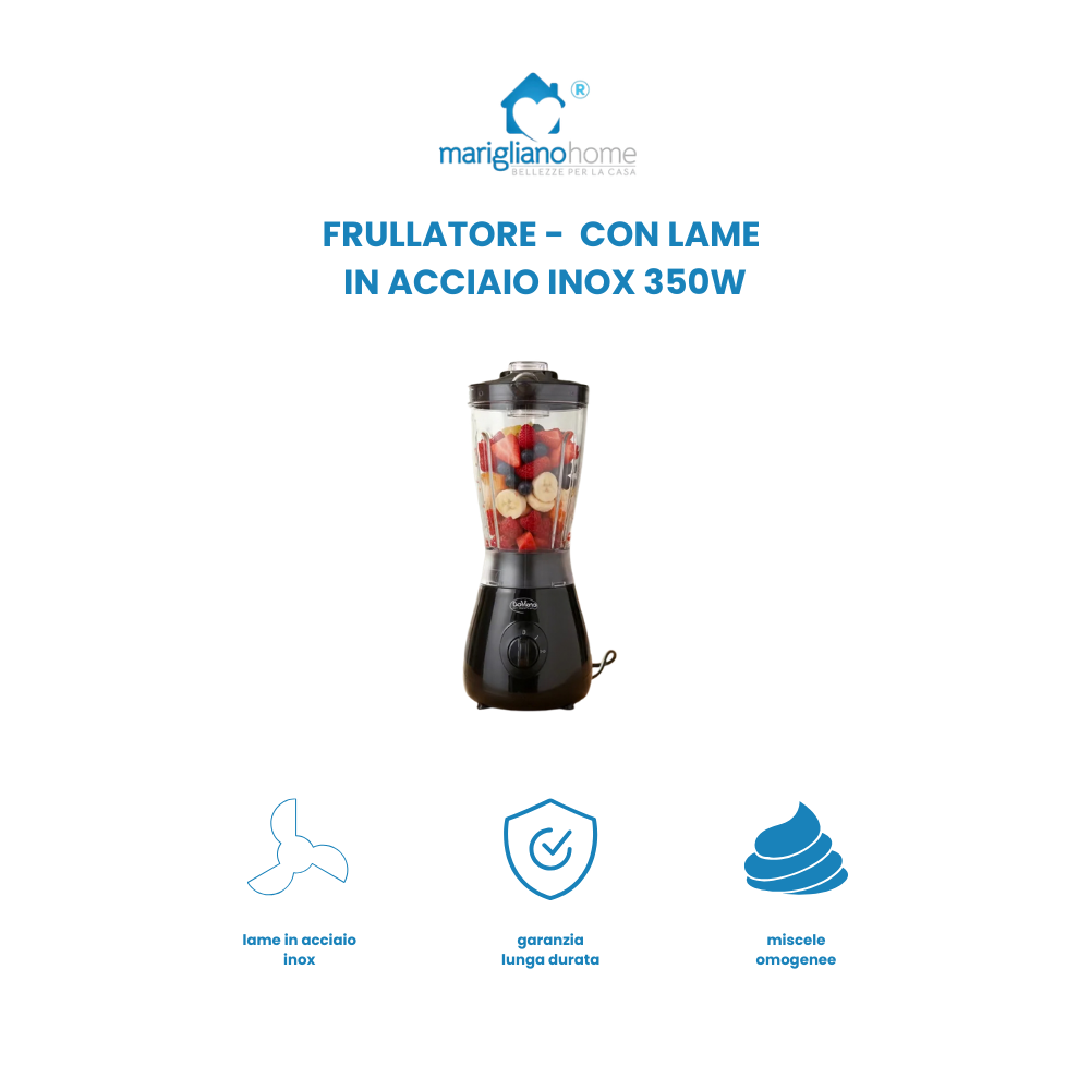 Frullatore con lame in acciaio inox frulla frutta fresca , verdure , Ghiaccio 350W