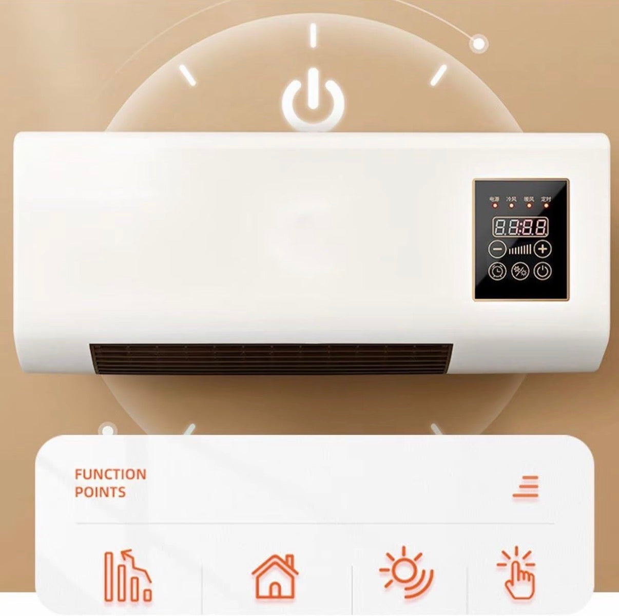 Mini Ventilatore d'Aria A Parete Condizionatore d'Aria Silenzioso riscaldante