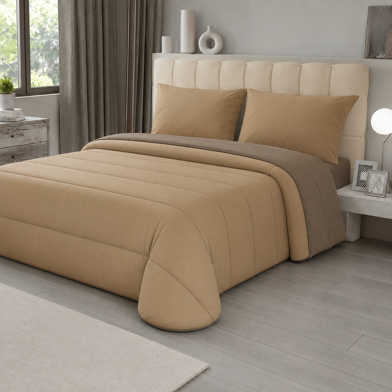 Trapunta Double Face Emiliana Matrimoniale 300 g – Calda, Morbida e Trapuntata, Disponibile in 9 Colori