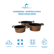 Casseruole In Pietra Lavica 20 CM 24CM 28CM ottime per tutti i piani di cottura