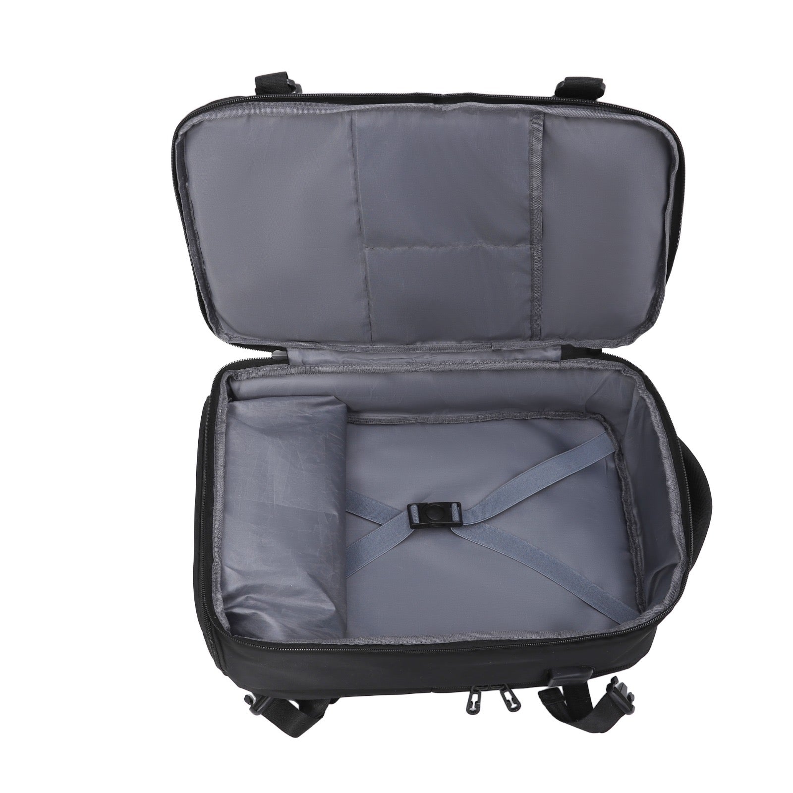 Zaino da Viaggio Compatto 43x30x40 cm con 3 Scomparti Vano Porta Scarpe Tasca Borraccia