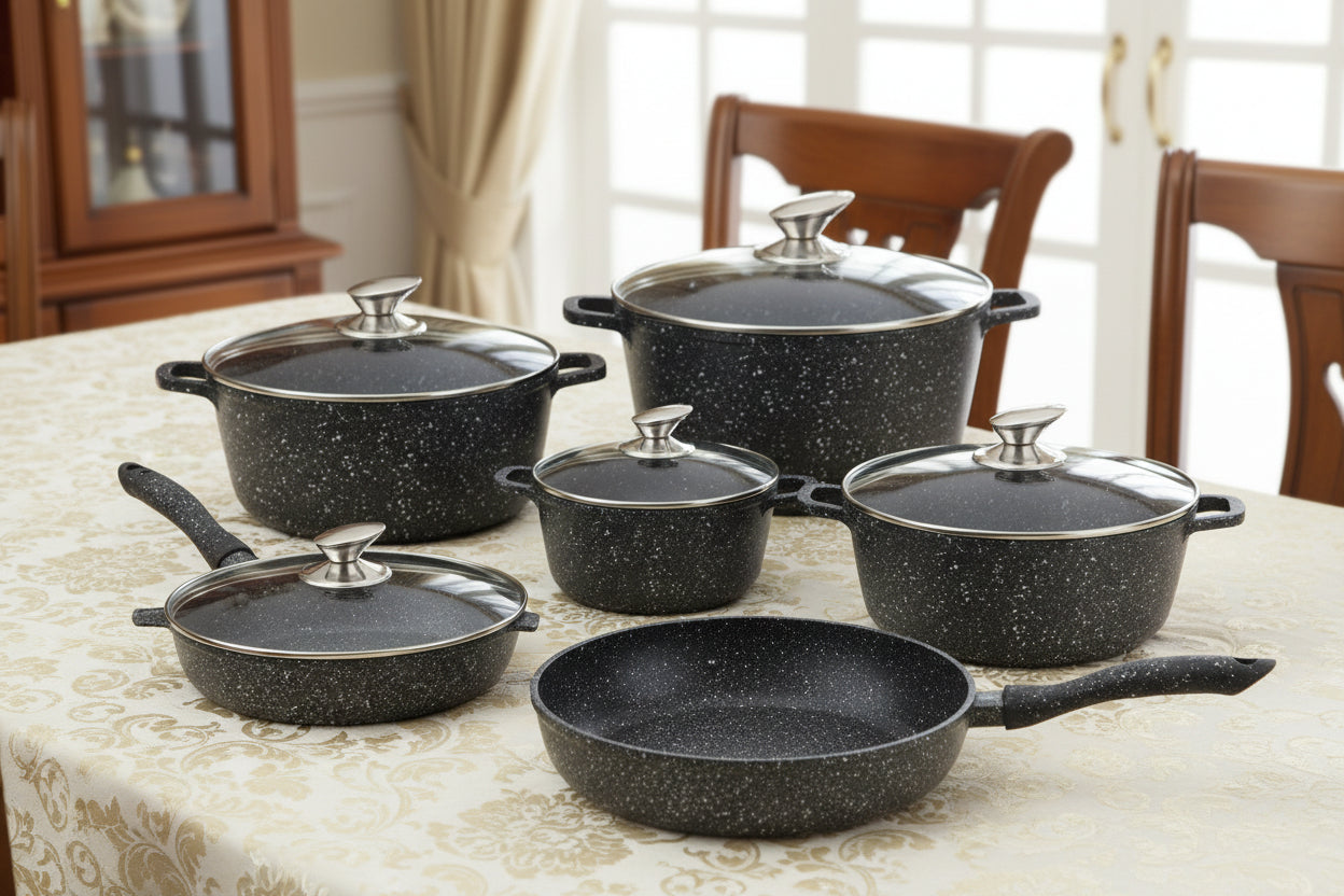 Bavaria in Pietra Lavica Cucina con Eleganza Qualità Batteria A Induzione 20 Pezzi