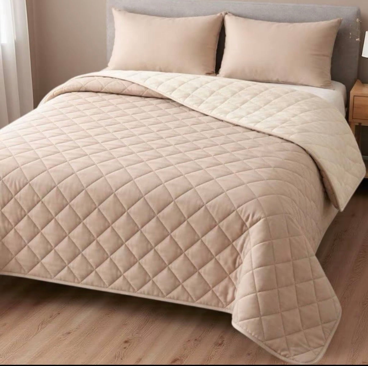 Trapuntino Matrimoniale Copriletto Primavera Estate Double Face in Morbida Microfibra Imbottitura 100 gr/m Made in Italy 🇮🇹