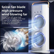Ventilatore raffreddatore d'aria domestico usb ricaricabile 3000mah ventilatore portatile condizionatore d'aria doppia testa