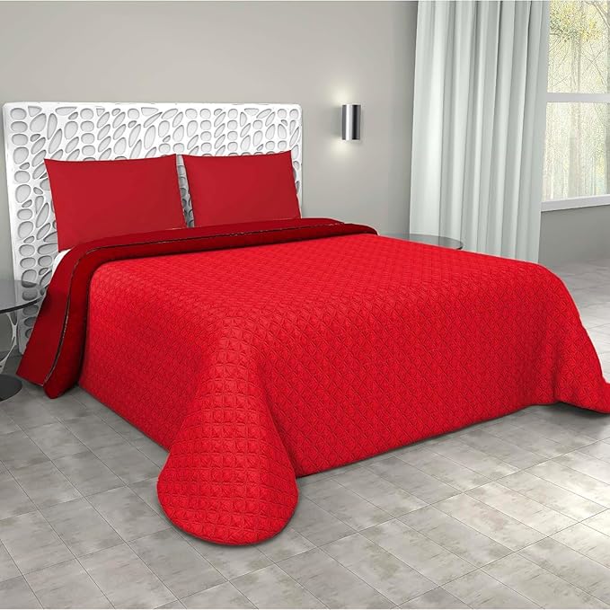 Trapuntino Matrimoniale Copriletto Primavera Estate Double Face in Morbida Microfibra Imbottitura 100 gr/m Made in Italy 🇮🇹
