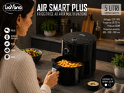 Friggitrice Ad Aria Multifunzione Bavara Cucina Air Smart Plus 5 Litri 1200W Design Moderno e Facile da Usare per Ogni Cucina 220-240V 50/60Hz