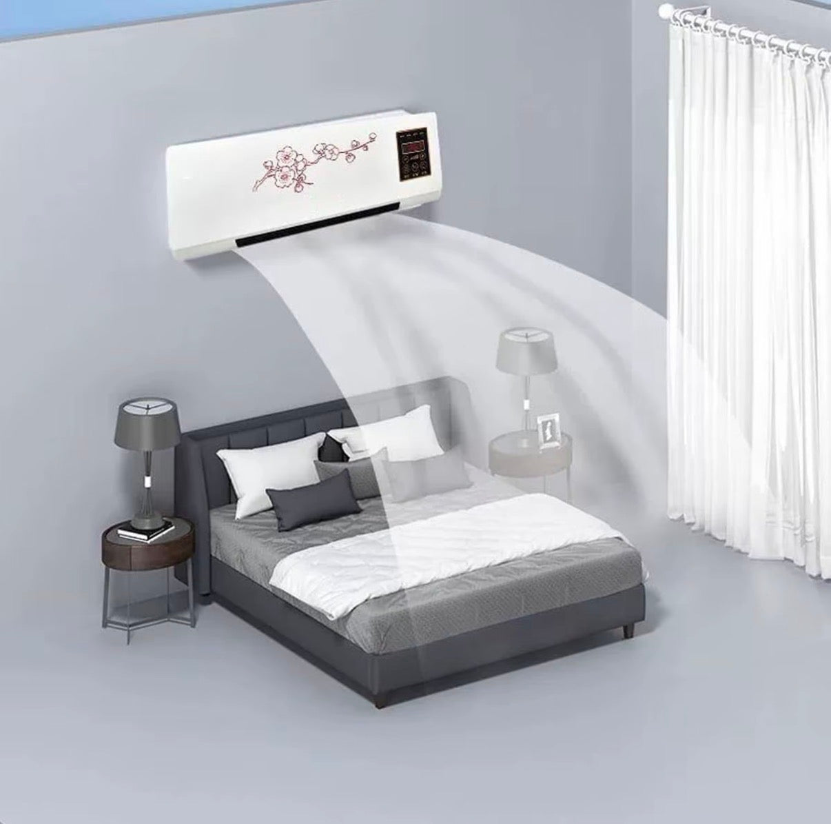 Mini Ventilatore d'Aria A Parete Condizionatore d'Aria Silenzioso riscaldante