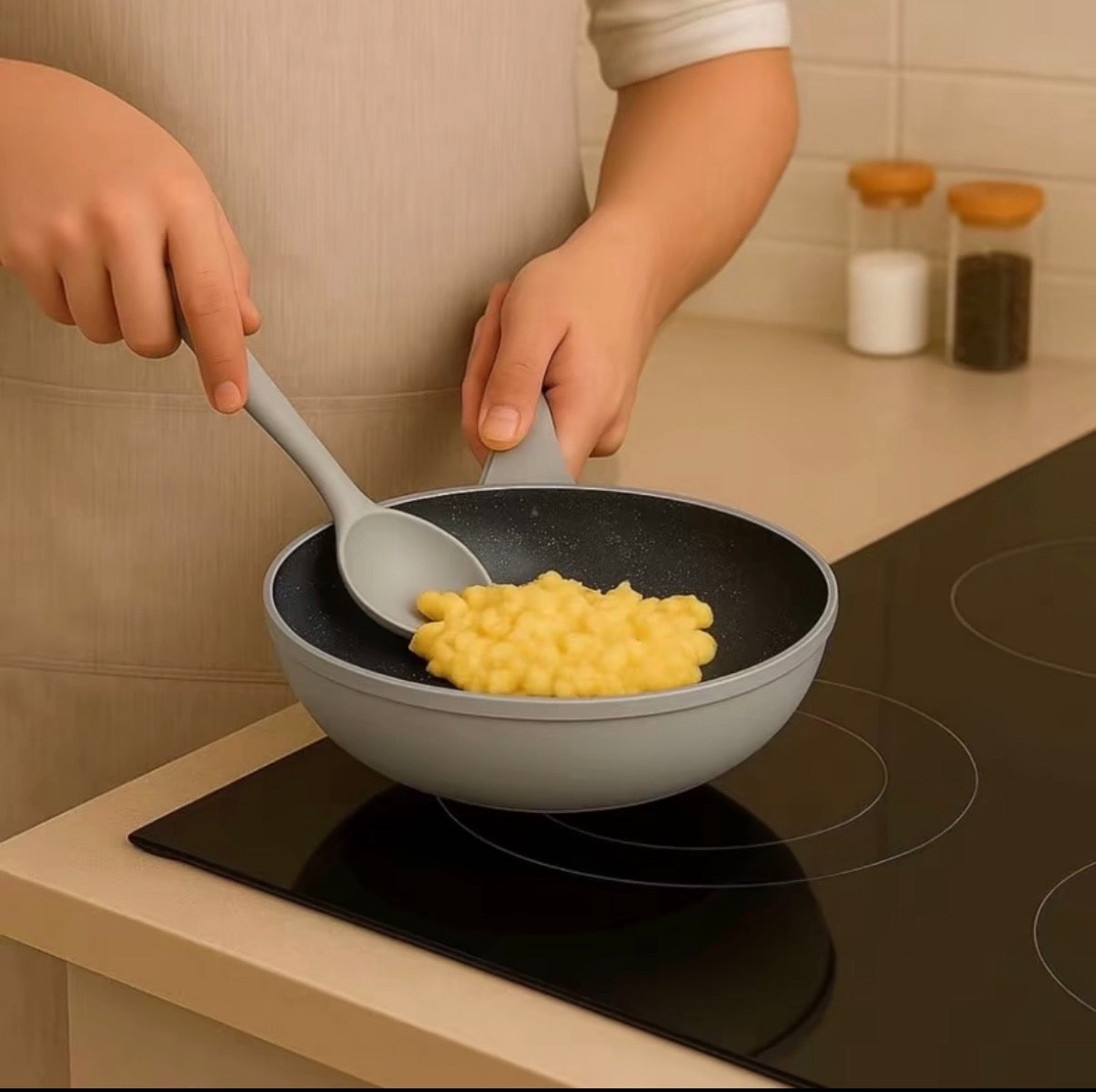 Tris di Padelle Con Coperchi in Vetro Grigio (20) - (24) - (28) cm