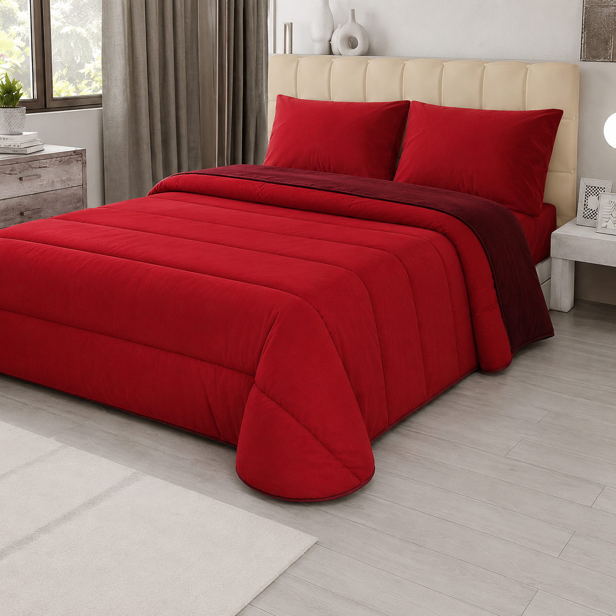 Trapunta Double Face Emiliana Matrimoniale 300 g – Calda, Morbida e Trapuntata, Disponibile in 9 Colori