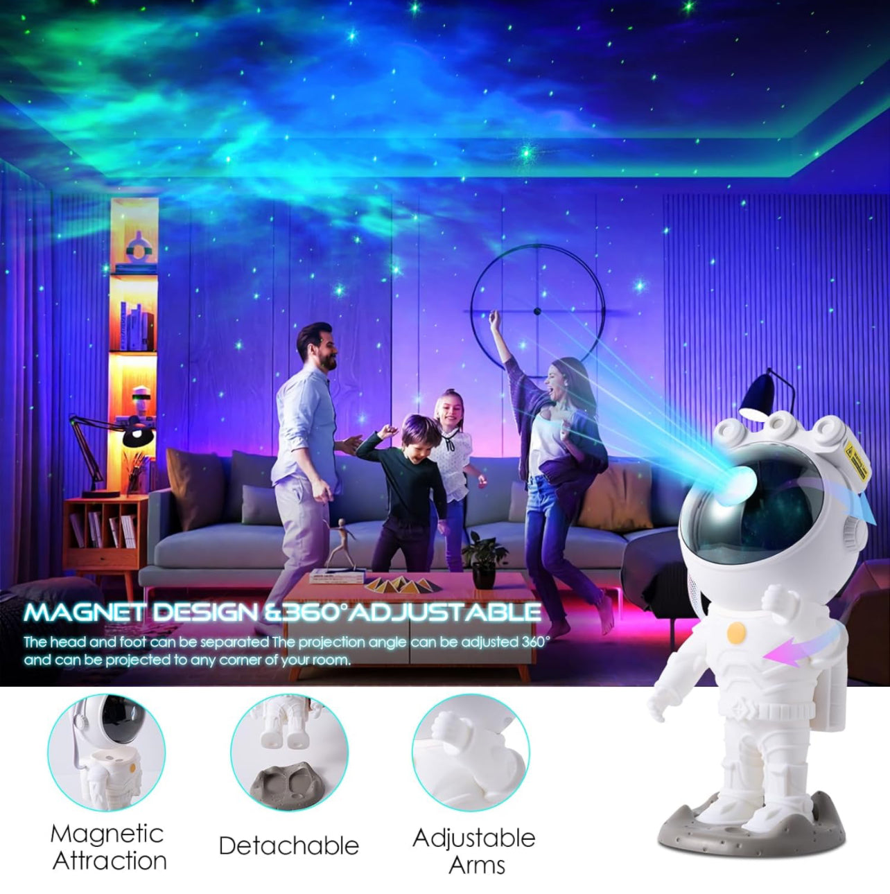 Astronaut Projector, with Integrated bluetooth