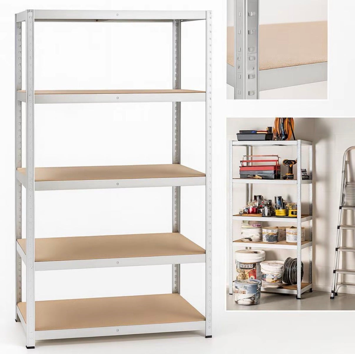 Scaffale a 5 Ripiani 90x40x180cm portata 875Kg