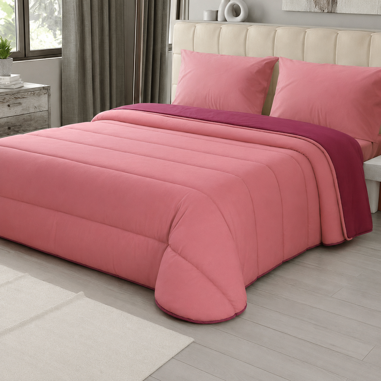 Trapunta Double Face Emiliana Matrimoniale 300 g – Calda, Morbida e Trapuntata, Disponibile in 9 Colori