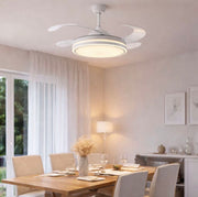 Ventilatore da Soffitto con Luce LED Dimmerabile e Telecomando – 48" a Pale Retrattili, Silenzioso, Plafoniera Moderna per Interni
