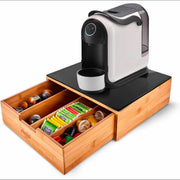 Cassetto Porta Capsule Cialde In Bambù Con
Ripiano In Vetro