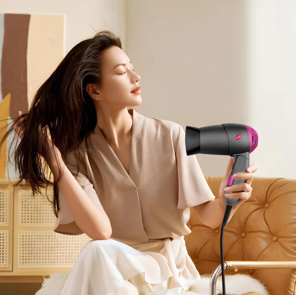 Phon da Viaggio 1200w Compatto con Manico
Pieghevole e Doppia Tensione