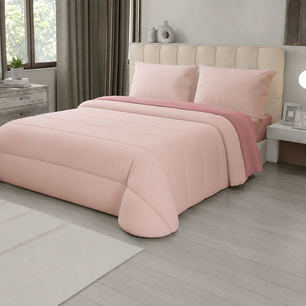 Trapunta Double Face Emiliana Matrimoniale 300 g – Calda, Morbida e Trapuntata, Disponibile in 9 Colori