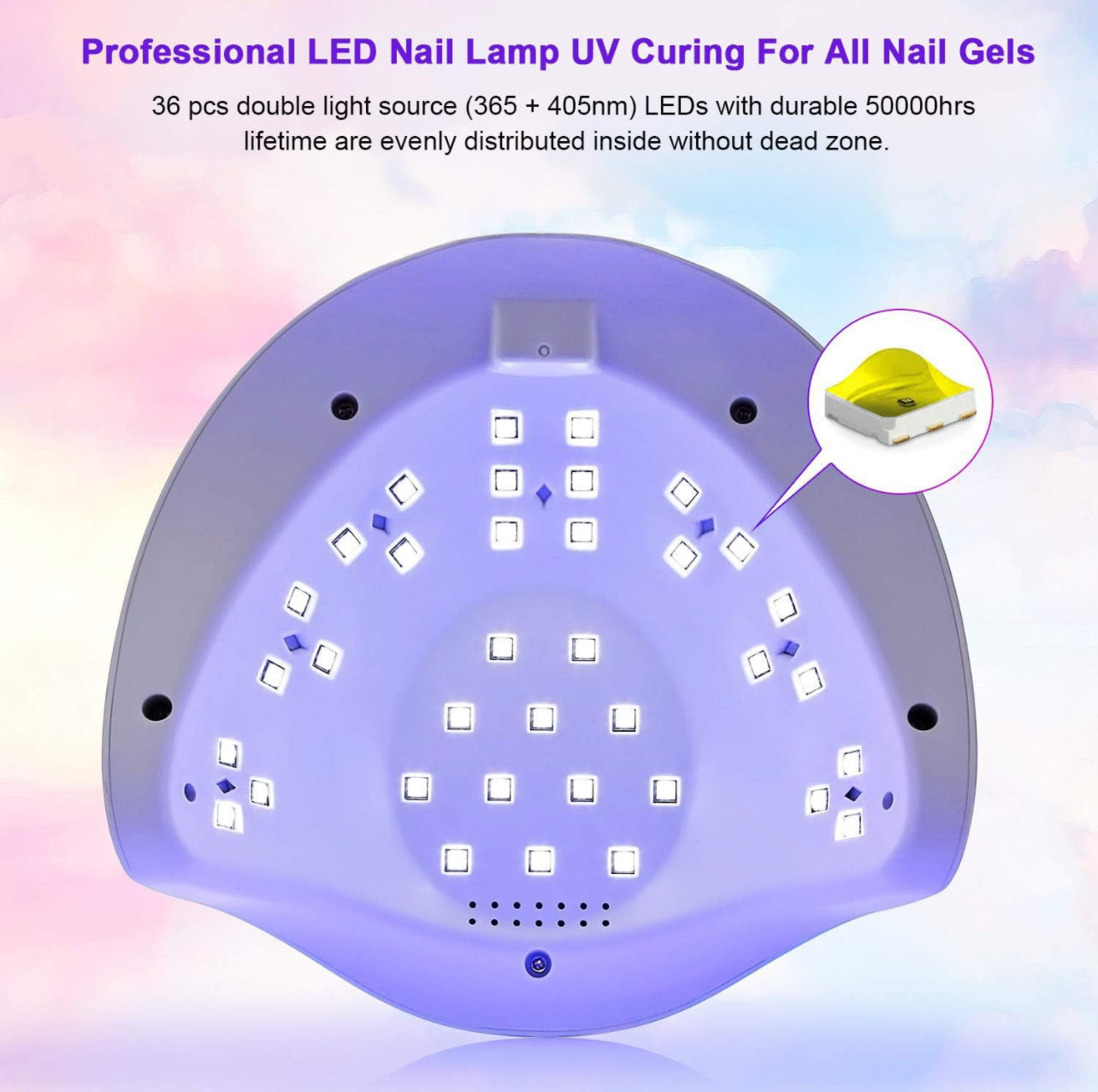 54W UV LED Nail Lamp for UV Gel Professional Nail Lamp for Manicure and Pedicure Oven