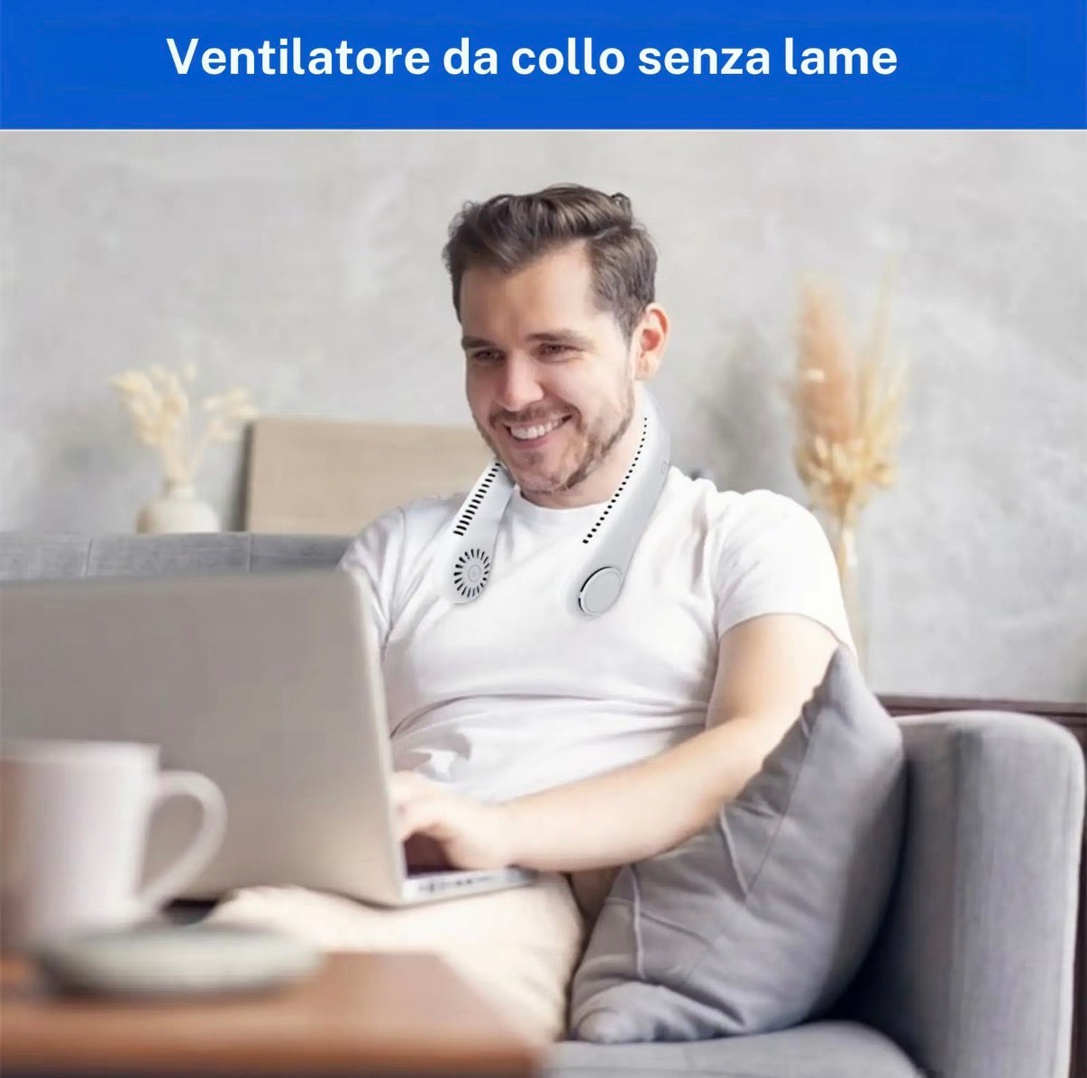 Ventilatore da collo portatile, ventilatore senza pale a mani libere, 3 velocità, ventilatore personale indossabile alimentato a batteria, ventilatore ricaricabile via USB per uso interno ed esterno, regali di compleanno per uomini, donne, mamma e papà