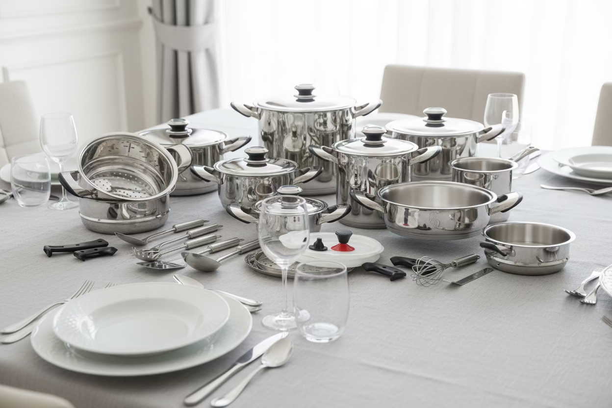 Bavaria lienea Gourmet 36 pezzi Acciao inox 18/10 ad induzione su tutti i piani di cottura