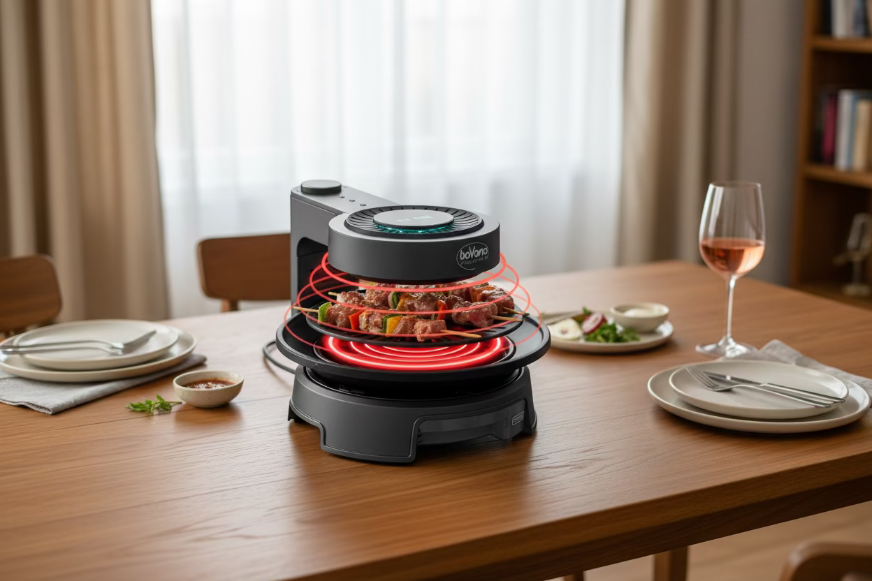 barbecue torrefazione 360 gradi 3D raggi infrarossi Barbecue coreano Griglia elettrica senza fumo Barbecue portatile per interni