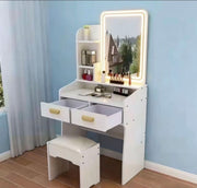 Toeletta Trucco con Specchio e Sgabello Dimensioni 120x50x30 cm  – 3 Modelli Disponibili