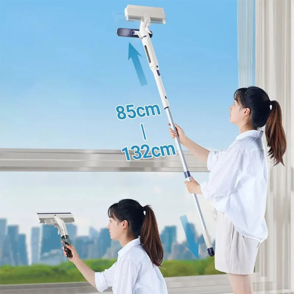 Lavavetri Telescopico 3 in 1 con Spray e Contenitore Integrato