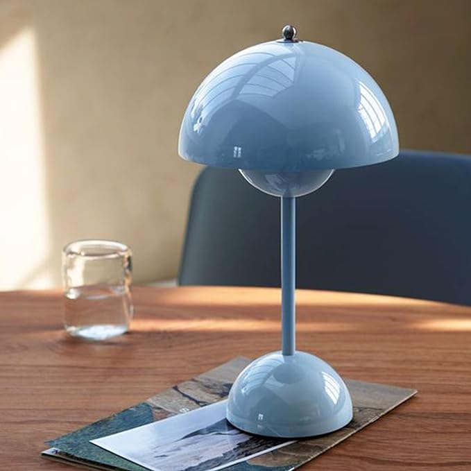 Lampada da tavolo moderna con vaso di fiori Illuminazione ambientale con filo Lampada a fungo a LED