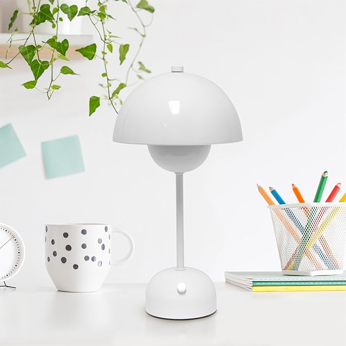 Lampada da tavolo moderna con vaso di fiori Illuminazione ambientale con filo Lampada a fungo a LED