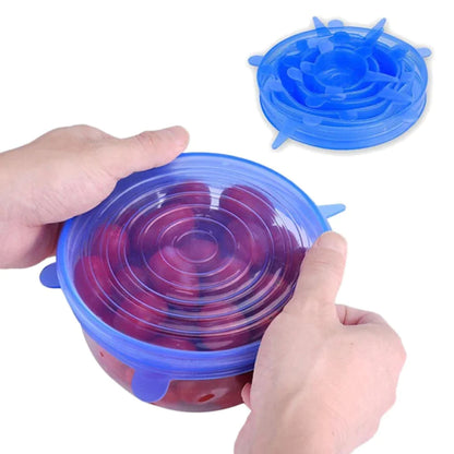 Silicone elastic food lids 6 pcs