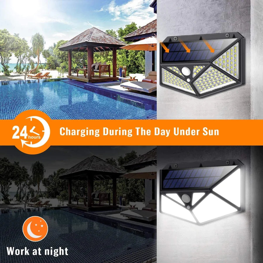 Kit of 4 solar powered outdoor solar lights