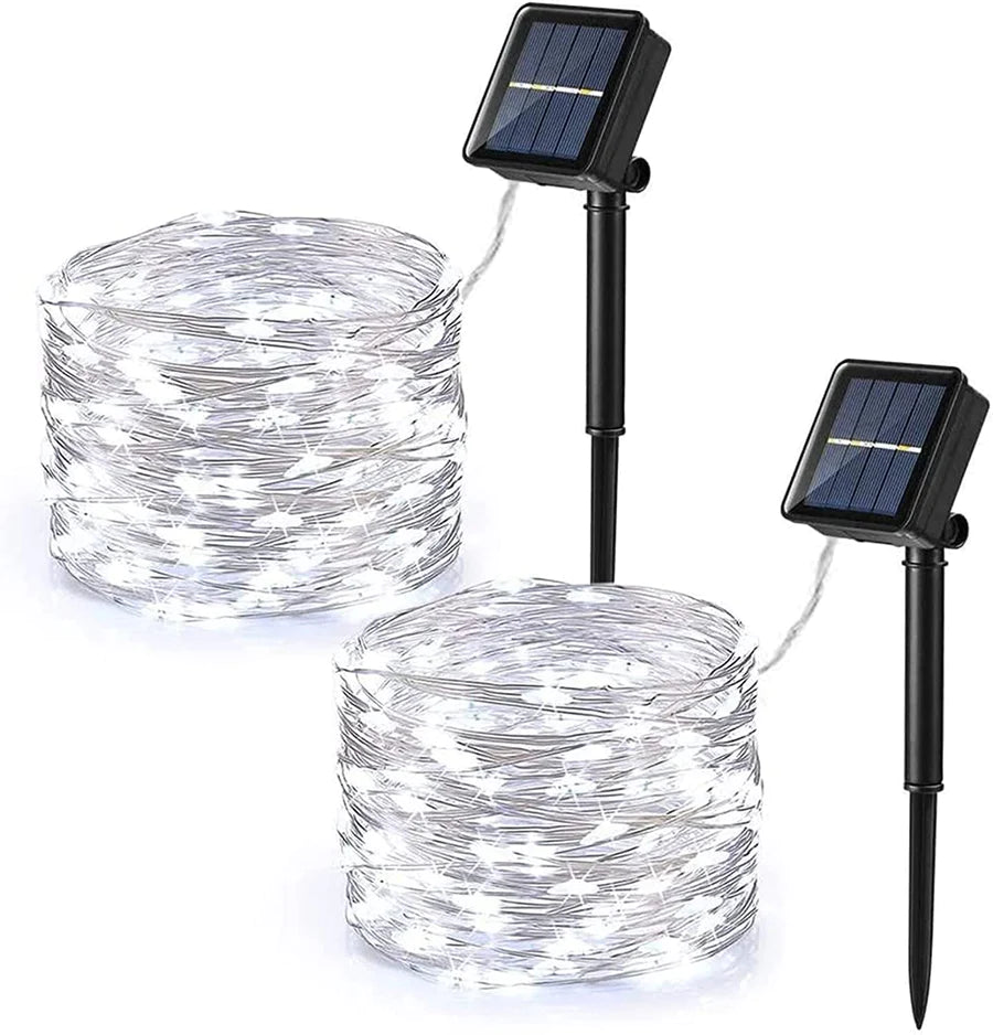 100LED Christmas LED lights with 10W solar panel