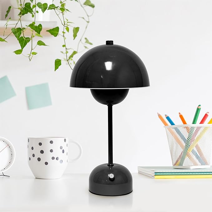 Lampada da tavolo moderna con vaso di fiori Illuminazione ambientale con filo Lampada a fungo a LED